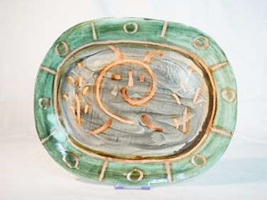 After Picasso Glazed Pottery Platter