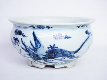 Chinese Blue and White Censer,16th-17th Century