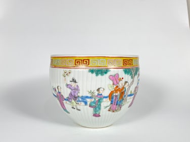 A Chinese Famille Rose 'Figural' Porcelain Jardiniere
