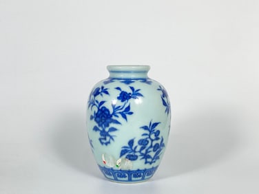 Chinese Small Blue and White Porcelain Jar,18th Century