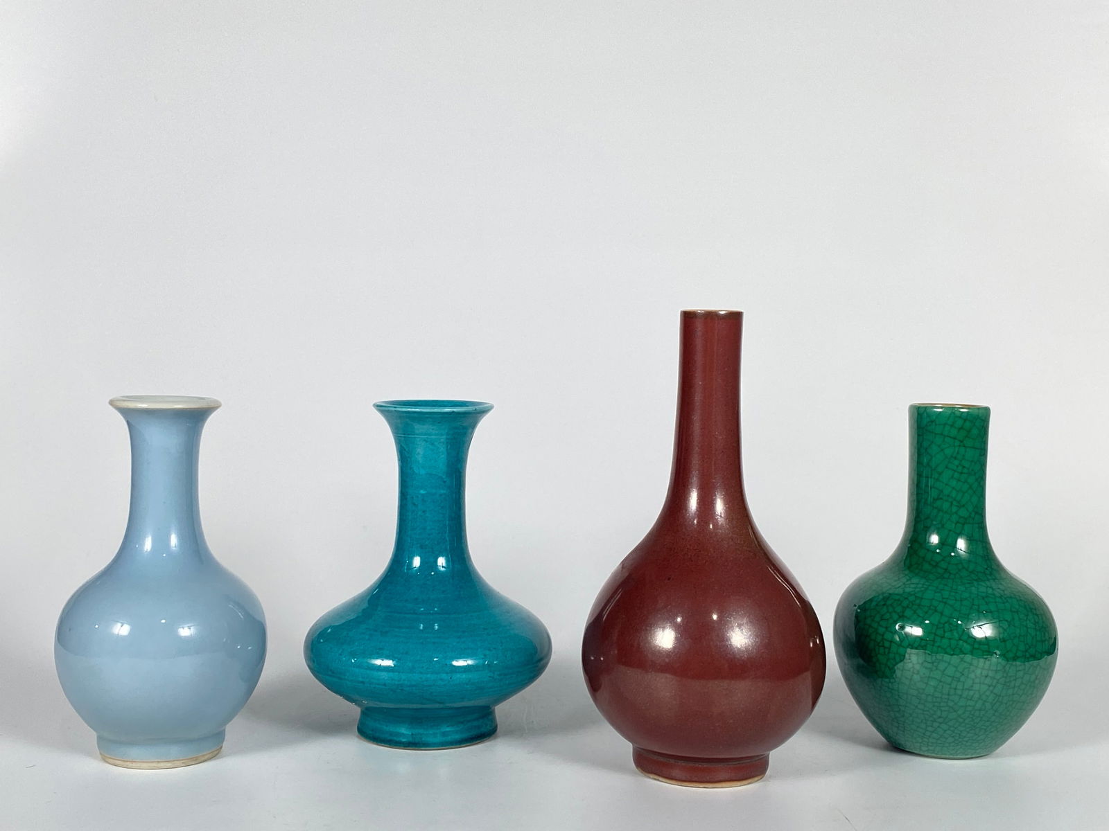 A Group of Four Chinese Monochrome Glazed Vases (1 of 9)