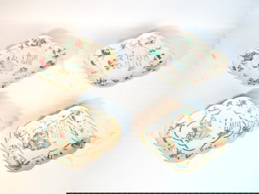 Set of Four Chinese Famille Rose Porcelain Footed Dishes,19th Century