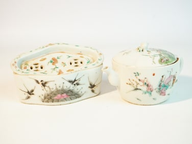 Lot of 2 Chinese  Famille Rose Porcelain Wares,Republic Period