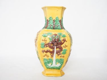 Chinese Biscuit-Enamelled Porcelain Vase, 20th Century Early