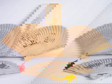 Chinese Vintage Oriental Fans with Box