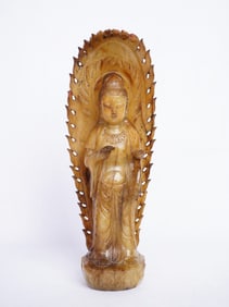 Chinese Soapstone Guanyin Buddha Statue