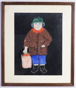 The Woman with The Green Hat, Watercolor Painting