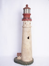 Vintage Lighthouse Wooden Sculpture