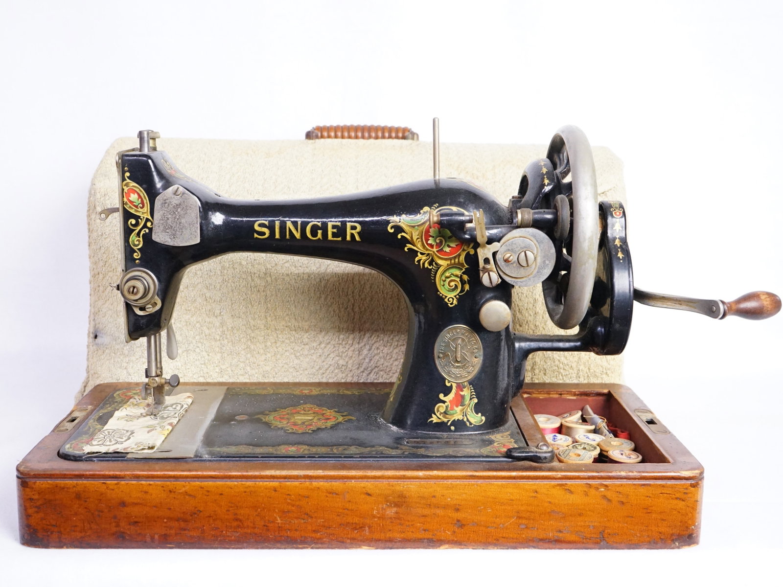 Singer Hand-Crank Sewing Machine,1920S: Approximate size: 17x12x8.5 in Shipping: We offer in-house shipping services for most small items. This means that we will take care of packing and shipping the items directly to you. For larger or sp
