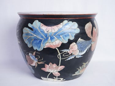 Vintage Chinese Fish Bowl or Planter