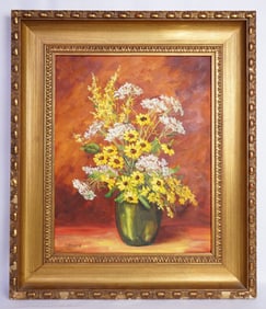 Clarence I. Dreisbach, Floral Bouquet Still Life Oil Painting