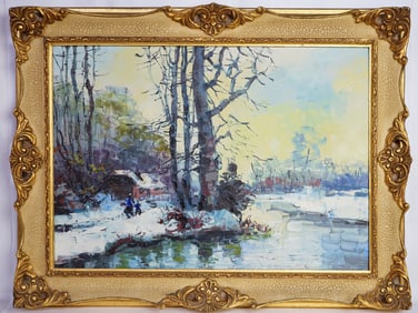 Winter Branch Creek,Oil on Canvas