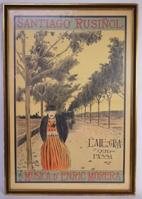 Santiago Rusinol L'Alegria Que Passa Clown Theater Play Poster
