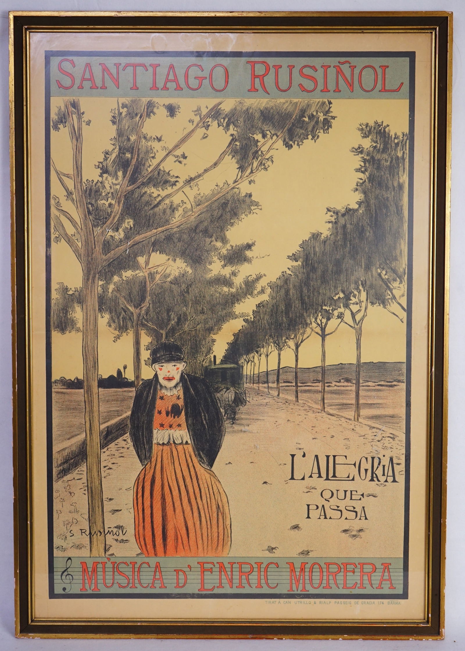 Santiago Rusinol L'Alegria Que Passa Clown Theater Play Poster (1 of 2)
