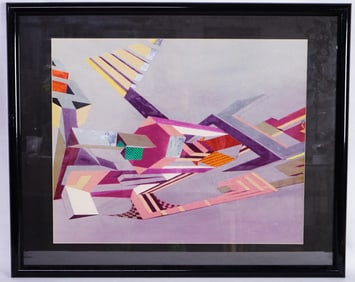 Abstract Floating Geometric Postmodern Print