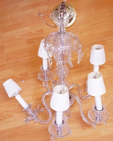 Vintage Crystal Five-Arm Chandelier