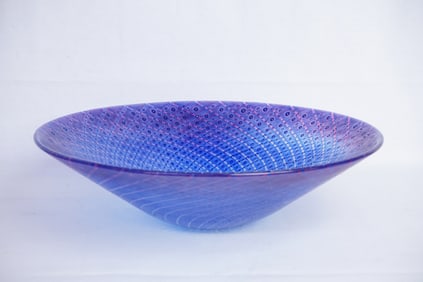 Vintage Purple-Blue Art Glass Bowl
