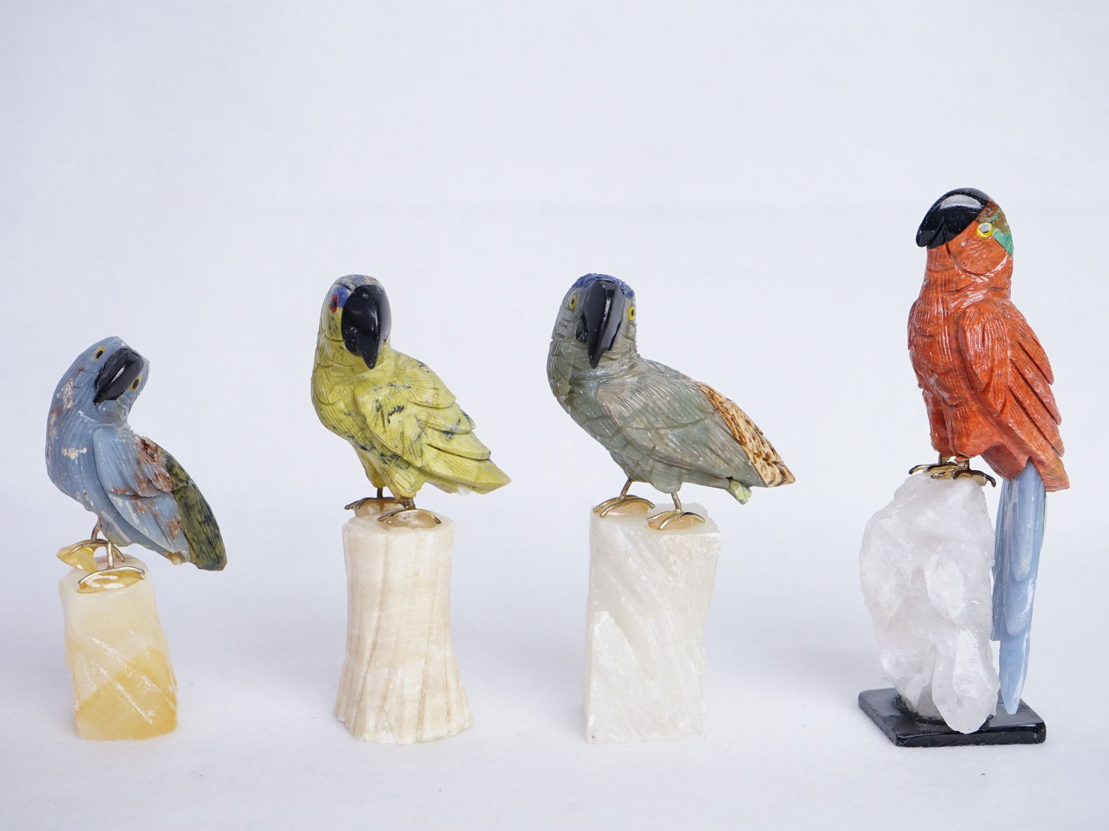 Group of 4 Carved Gemstone Birds (1 of 5)