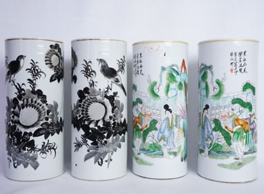 Lot of 4 Chinese Porcelain Hat Stands,Republic Period