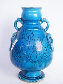 Chinese Turquoise Glazed Porcelain Vase,Republic Period