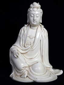 Chinese Dehua White Glazed Figure of Guanyin