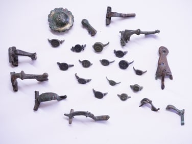 Group of 25 Ancient Bronze Small Artifacts