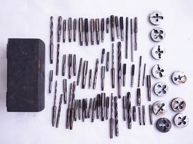Vintage Steel Tap & Die Tool Threader Thread Kit with Box