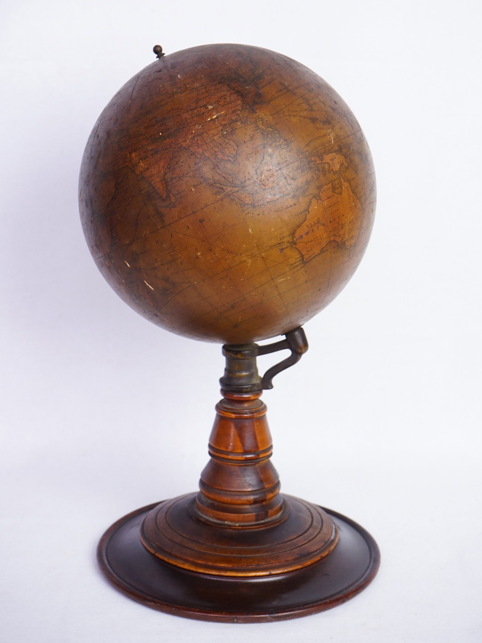 Baker, Pratt and Co 8 Inch Terrestrial Globe with Wooden Base,Early 20th Century (1 of 8)