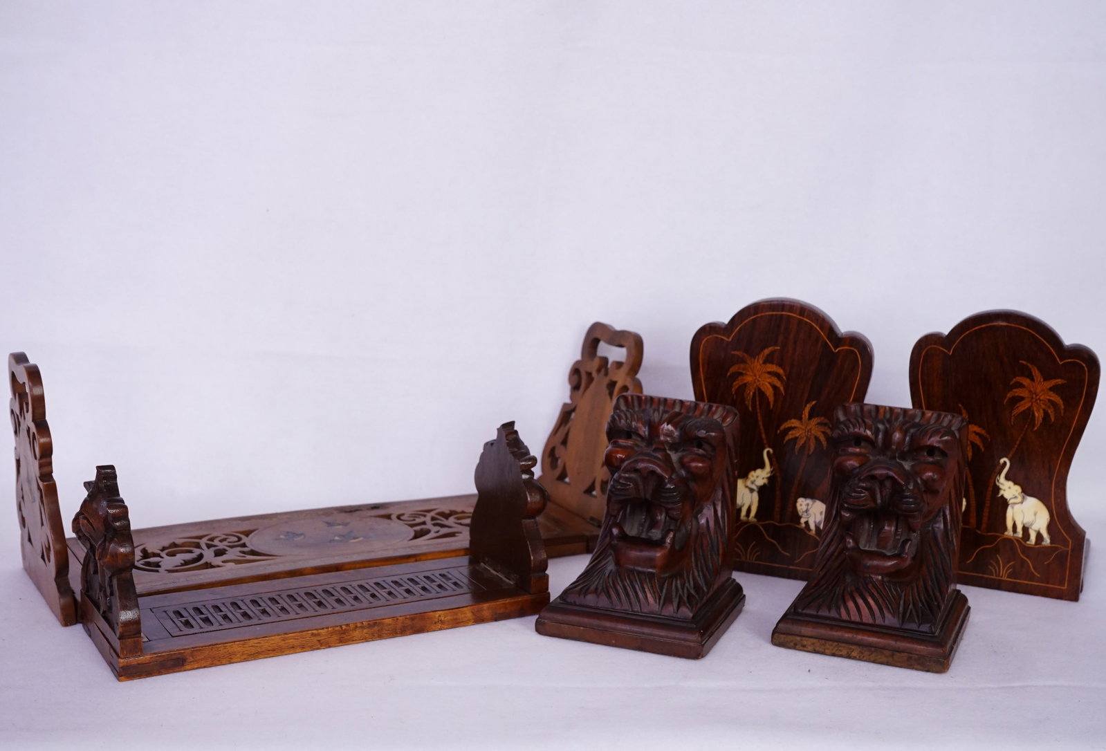 Group of Carved Wood Bookends,19th-20th Century: Approximate size: H:4.75 in Shipping: We offer in-house shipping services for most small items. This means that we will take care of packing and shipping the items directly to you. For larger or speci