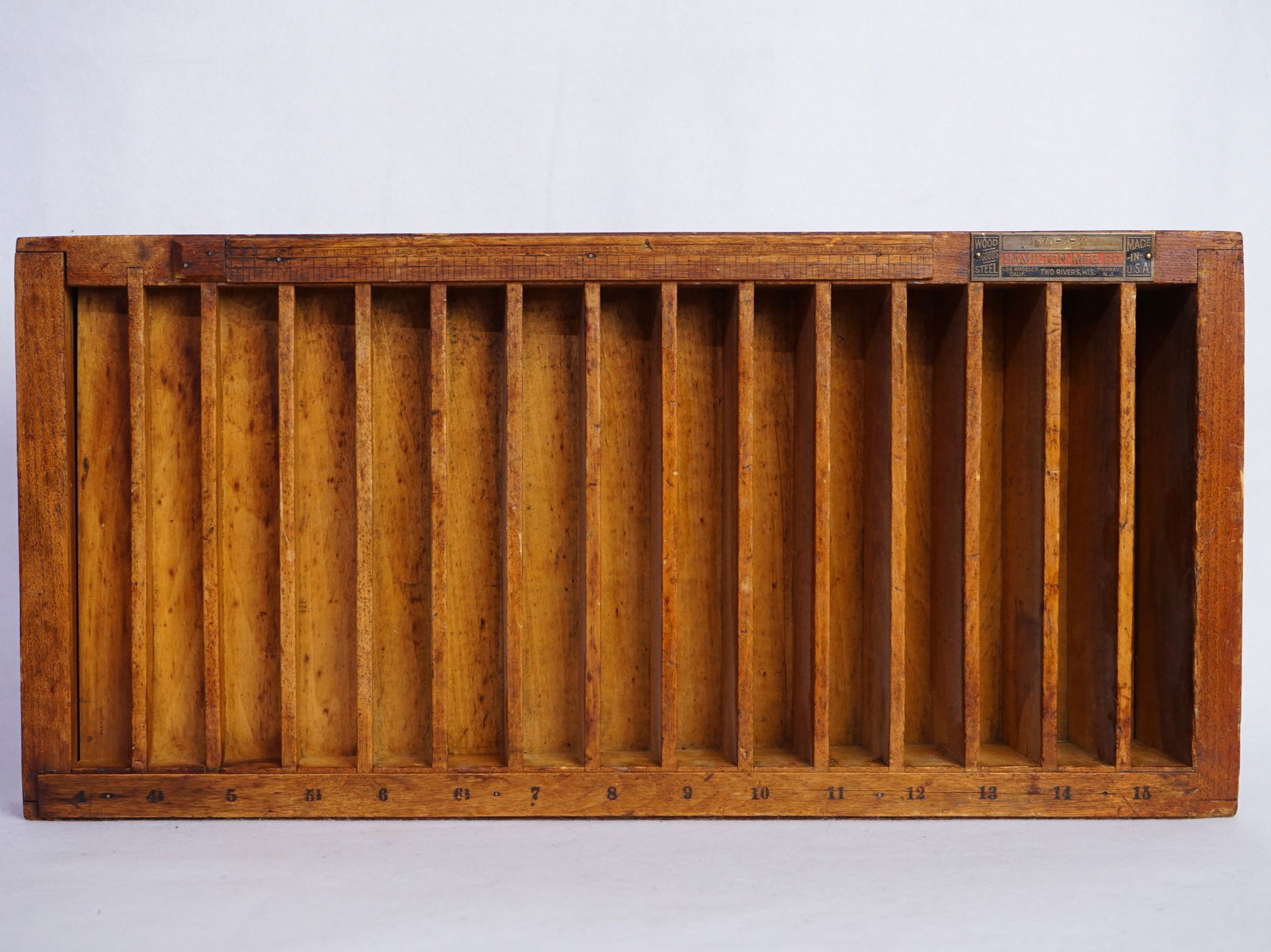 19th Century Hamilton Mfg. Co Wood Box: Approximate size: 17.5x8.5x3.25 in Shipping: We offer in-house shipping services for most small items. This means that we will take care of packing and shipping the items directly to you. For larger o