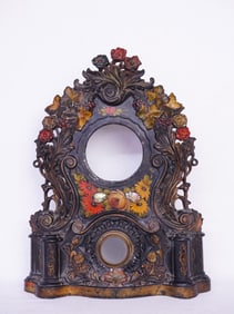 1857 Cast Iron Mantel Clock Front Face