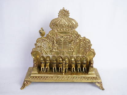 Vintage Brass Hanukkah Menorah: Approximate size:12x12x5.5 in Shipping: We offer in-house shipping services for most small items. This means that we will take care of packing and shipping the items directly to you. For larger or spe