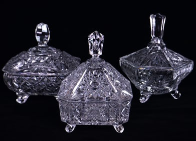 Group of 3 Vintage Crystal Covered Boxes