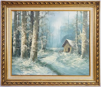 Carl Madden (American, 20th Century) Oil on Canvas,Winter Landscape