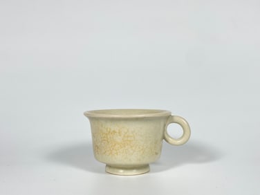 Chinese White-Glazed Crackled Handle Cup