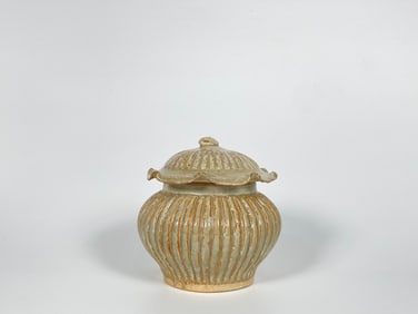 A Small Longquan Celadon Jar and Cover