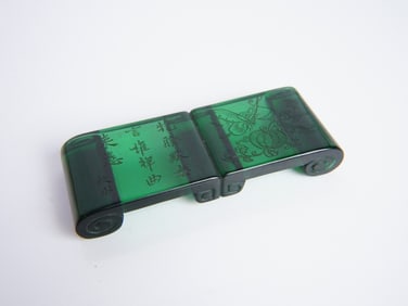 Chinese Green Peking Glass Tray