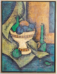 Vintage Artist Signed Oil on Board,Still Life