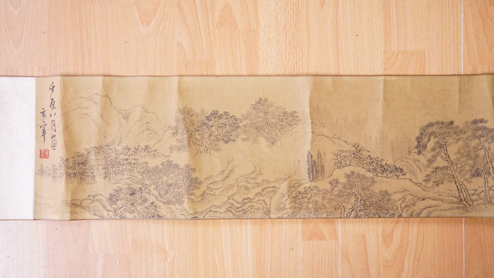 Attributed to Dong Qichang, Long Chinese Painting Scroll, Ink and Color on Paper (1 of 11)