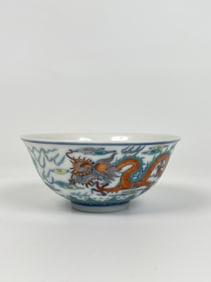 Chinese Doucai 'Dragon' Porcelain Bowl