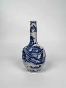 Chinese Blue And White 'Figure And Landscape' Vase