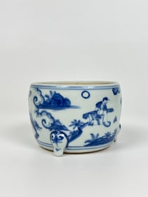 Chinese Blue And White Porcelain Censer