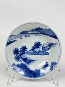 Chinese Blue And White 'Landscape'Porcelain Plate