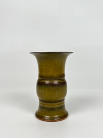 Small Chinese Tea-Dust Glazed Gu Vase