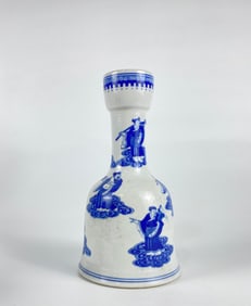 Chinese Blue And White Eight Immortals Mallet Vase