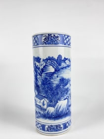 Chinese Blue And White 'Figural' Hat Stand