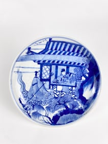 Chinese Blue And White 'Figural' Plate