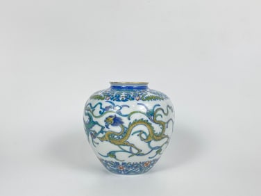 Chinese Doucai 'Dragon' Porcelain Jar