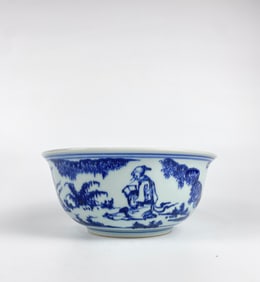 Chinese Blue And White 'Figural' Bowl