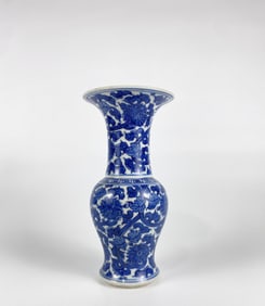 Chinese Blue And White 'Lotus' Yenyen Vase